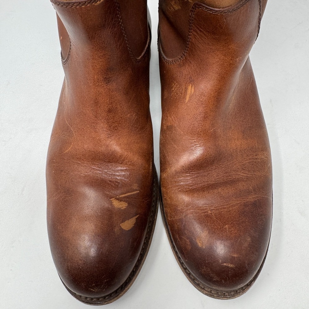 Frye Melissa Button Riding Boots Extended Calf Mahogany Leather Women's 8.5 B - Picture 6 of 11